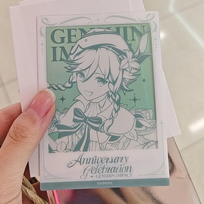 공식 정품 원신 임팩트 기념일 오프라인 선물 보너스 벤티 푸리나 콜럼비나 라이덴 쇼군 중리 캐릭터 카드 세트