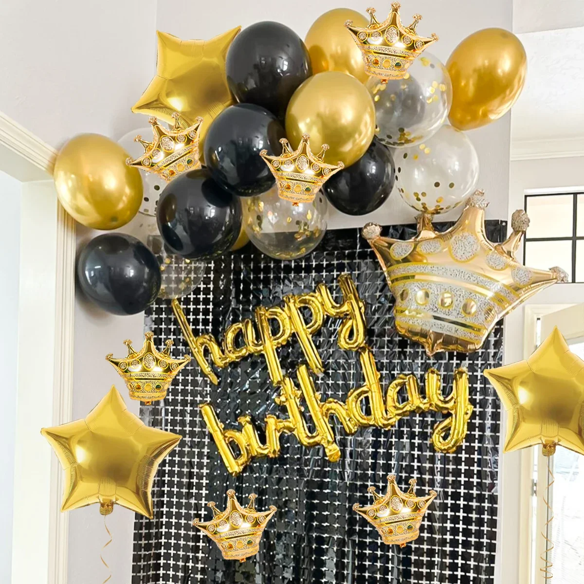 14-teiliges Set Große und Kleine Goldene Kronen Aluminiumfolien-Ballons Partydekoration Fotografie Hochzeit Babyparty Geburtstag Zubehör – Detail 5