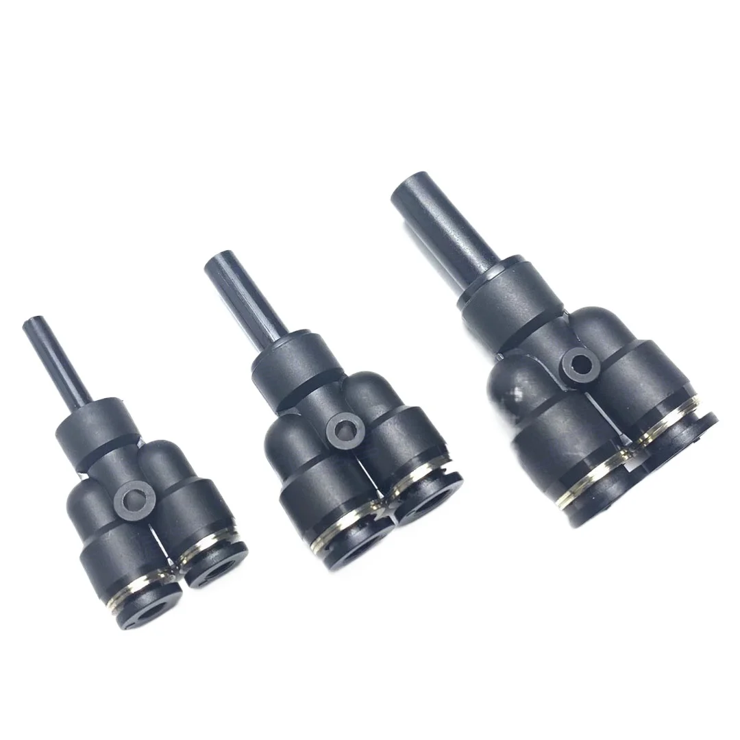 PYJ Y 3 Way Push In Connect Turn To  4 6 8 10 12 mm Tube OD Plug Pneumatic Air Fitting Connector Adapter