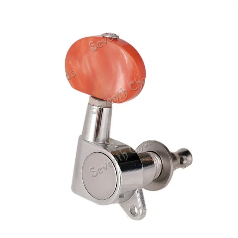 EIN Set Retro Jade Rot Acryl Big Oval Button String Tuning Pegs Mechaniken Mechaniken für Gitarre Zubehör Teile – Detail 8