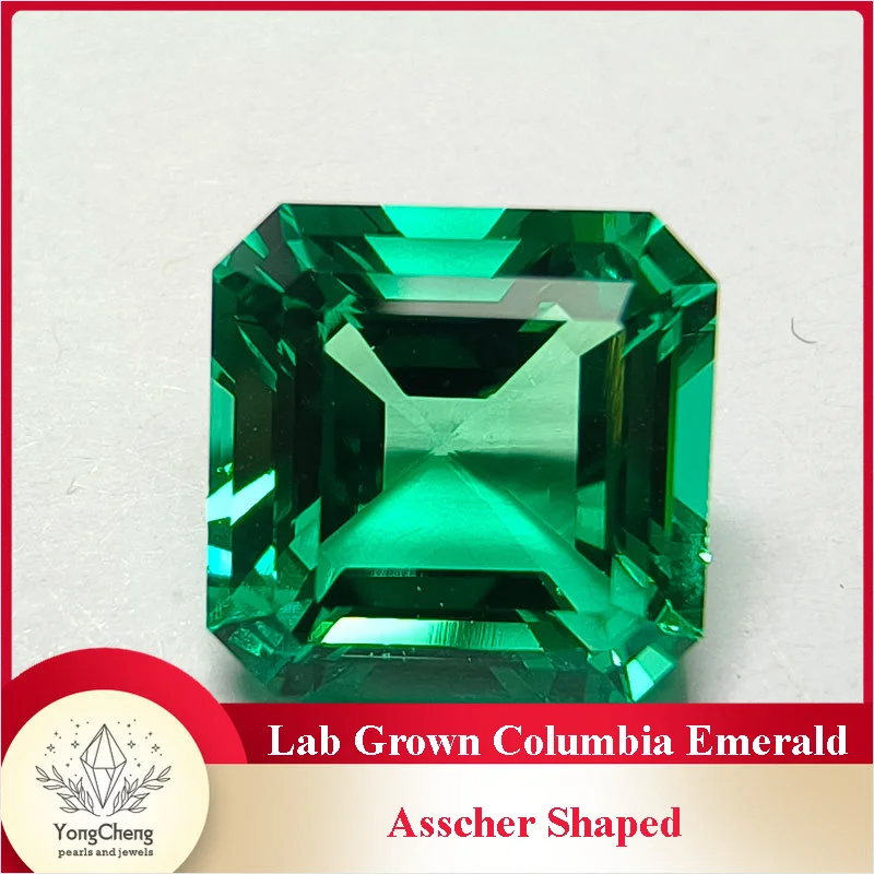 

Top Lab Grown Columbia Emerald Asscher Shaped Hand-cut Gemstone VVS1 for Jewelry Rings Earrings Making Selectable Certificate