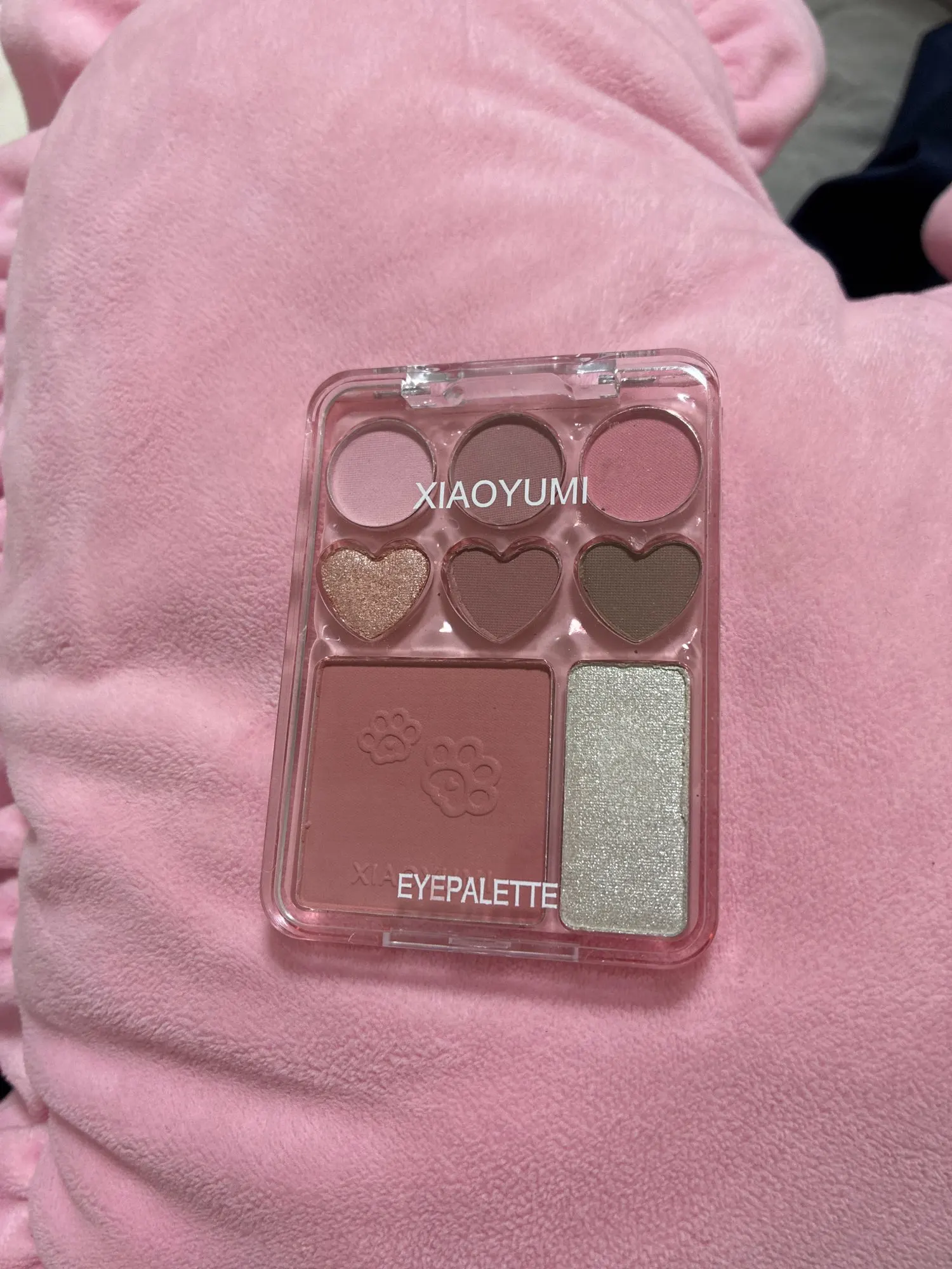 8-color love eye shadow plate, sweetheart blush, high-light integrated natural and long-lasting light shine eye shadow photo review