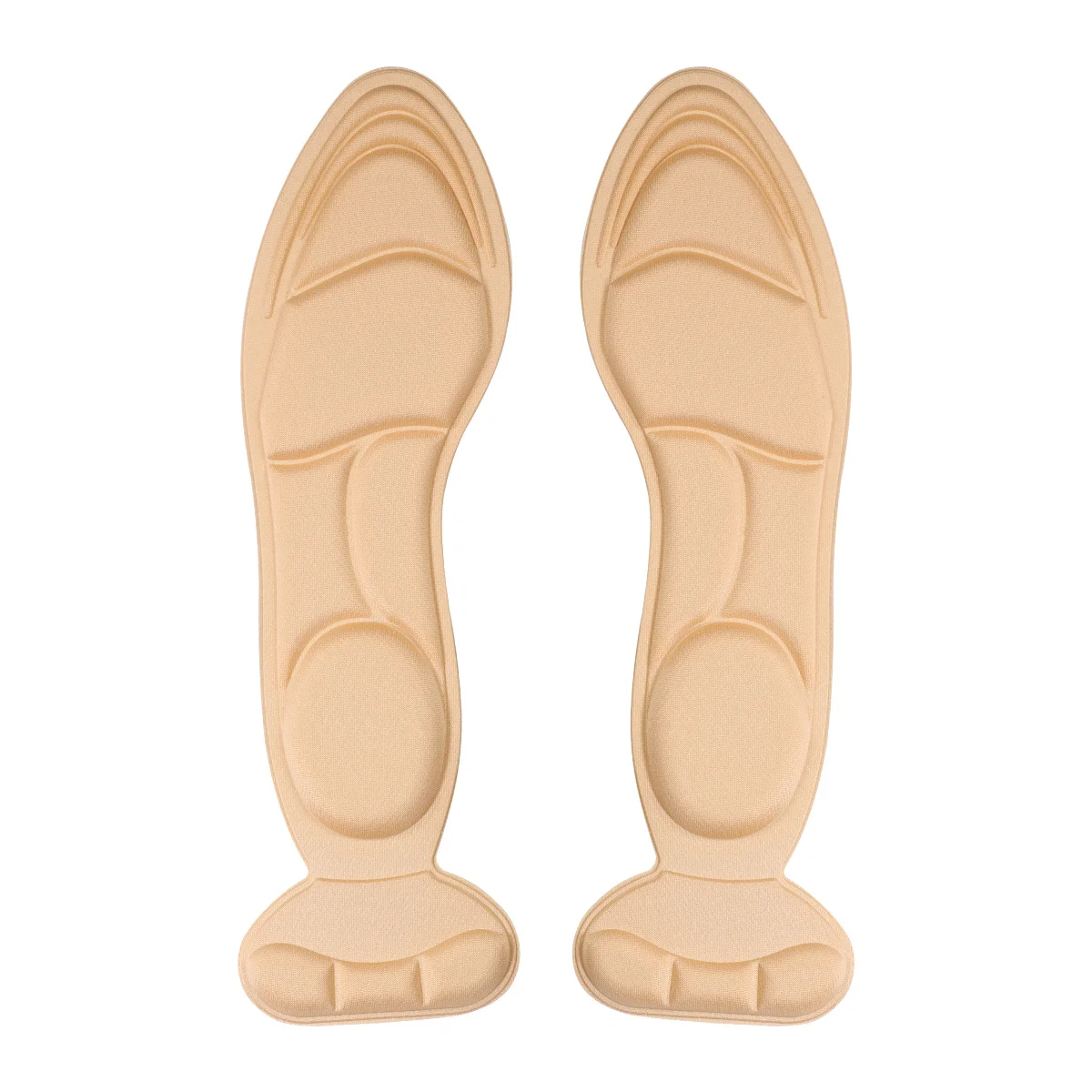 かかとクッションパッド アプリコット色 粘着式 滑り止めスポンジインサート 2 in 1 ハイヒール用 水ぶくれ かかとの痛みを軽減 快適