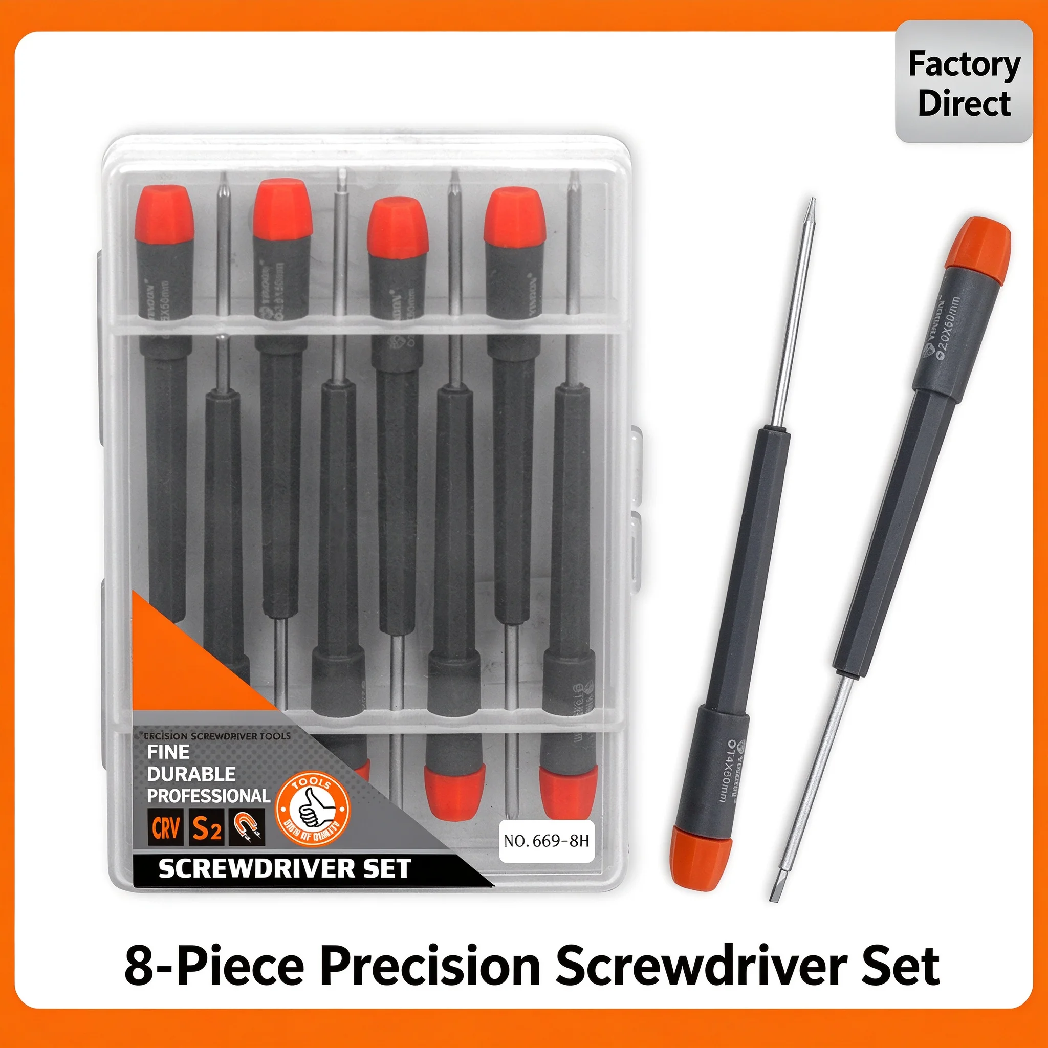 8pc Telecom Screwdriver Combo Set  Flathead Torx Pentalobe Driver Magnetic Bit Set for Phone Laptop Watch Home DIY Kit