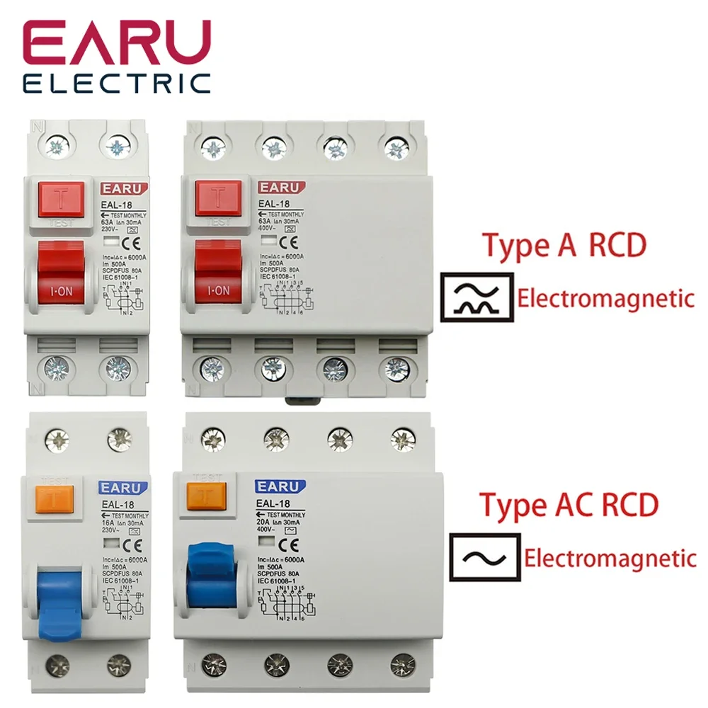 

2P 4P 10/30/100 мА Тип A RCCB RCD ELCB электромагнитный выключатель остаточного тока дифференциальный выключатель предохранительный выключатель