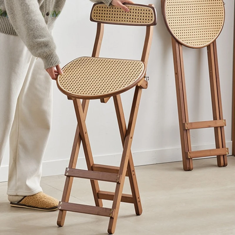 Foldable high stool cafe checkout page bar back chair