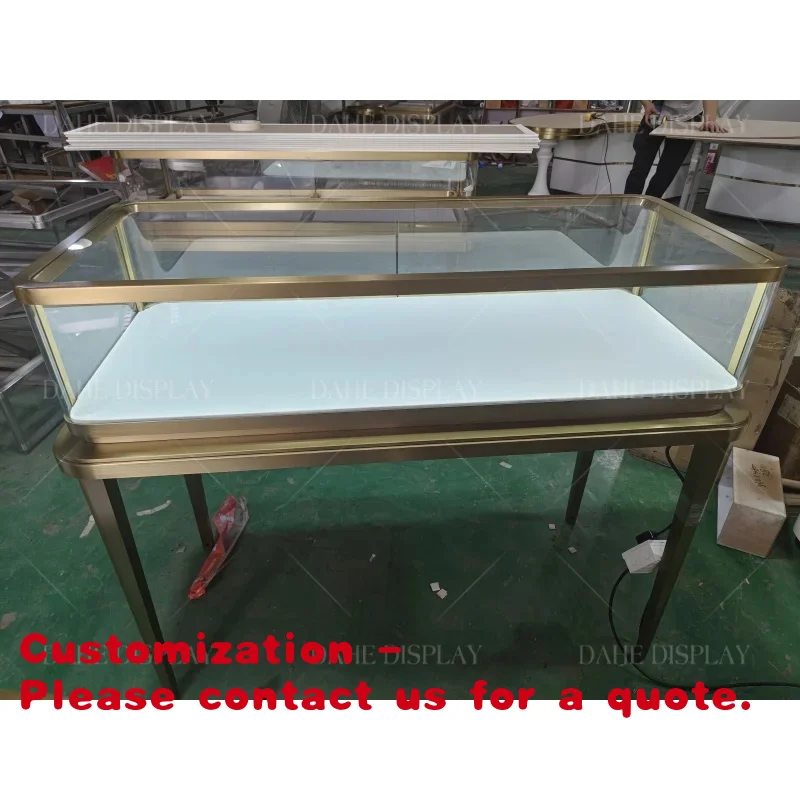 

Customize.Customized Luxury Commercial Mall Wall Stand Cosmetic Glass Cabinet Display Set Showcase Jewelry Display Table