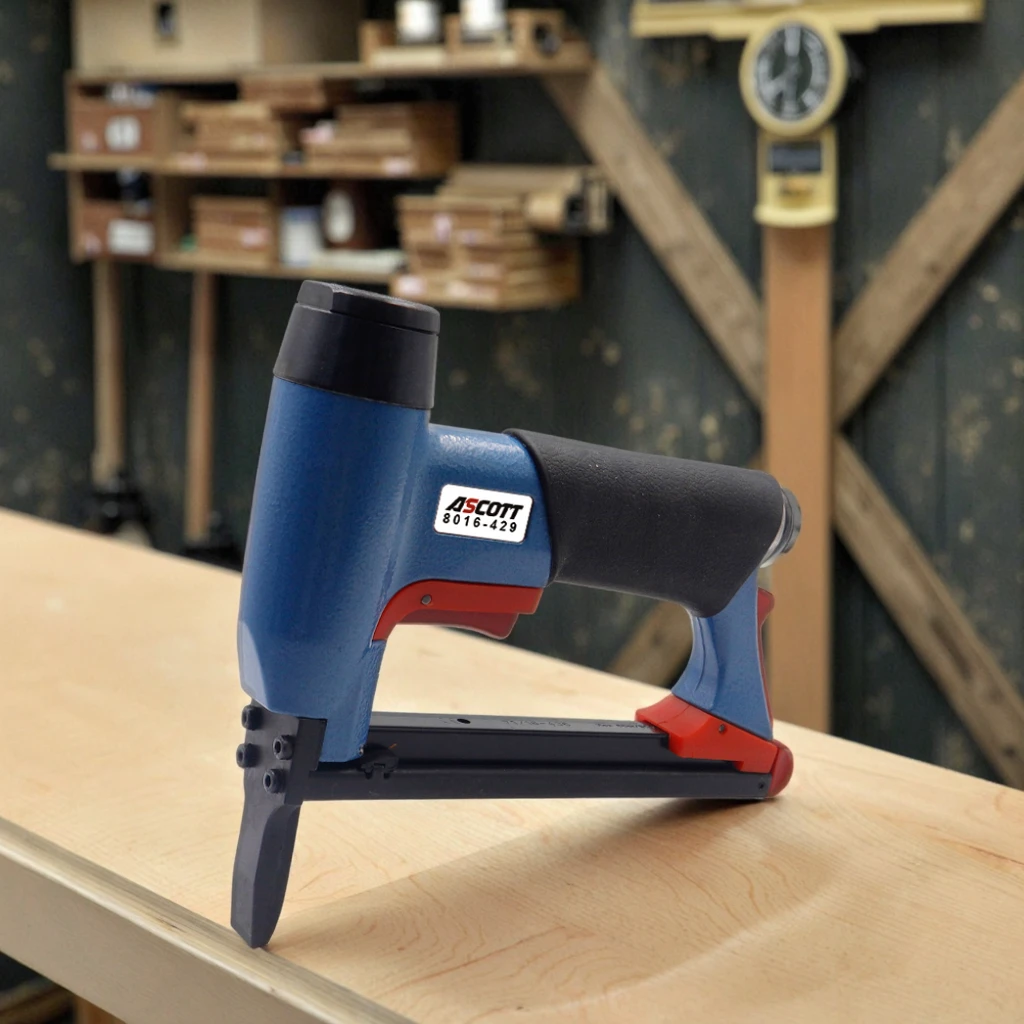 เครื่องเย็บลมอัตโนมัติอุตสาหกรรม ขนาด 21 เกจ รุ่น 6-16 มม. สำหรับตะปูรูปตัวยู ใช้สำหรับงาน DIY เย็บไม้ เบาะ