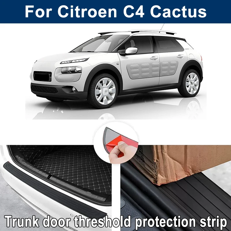 Car Trunk Sill Anti-scratch Guard Strip For Citroen C4 Cactus - Rear Bumper Rubber Protector Decorative Cover Sticker
