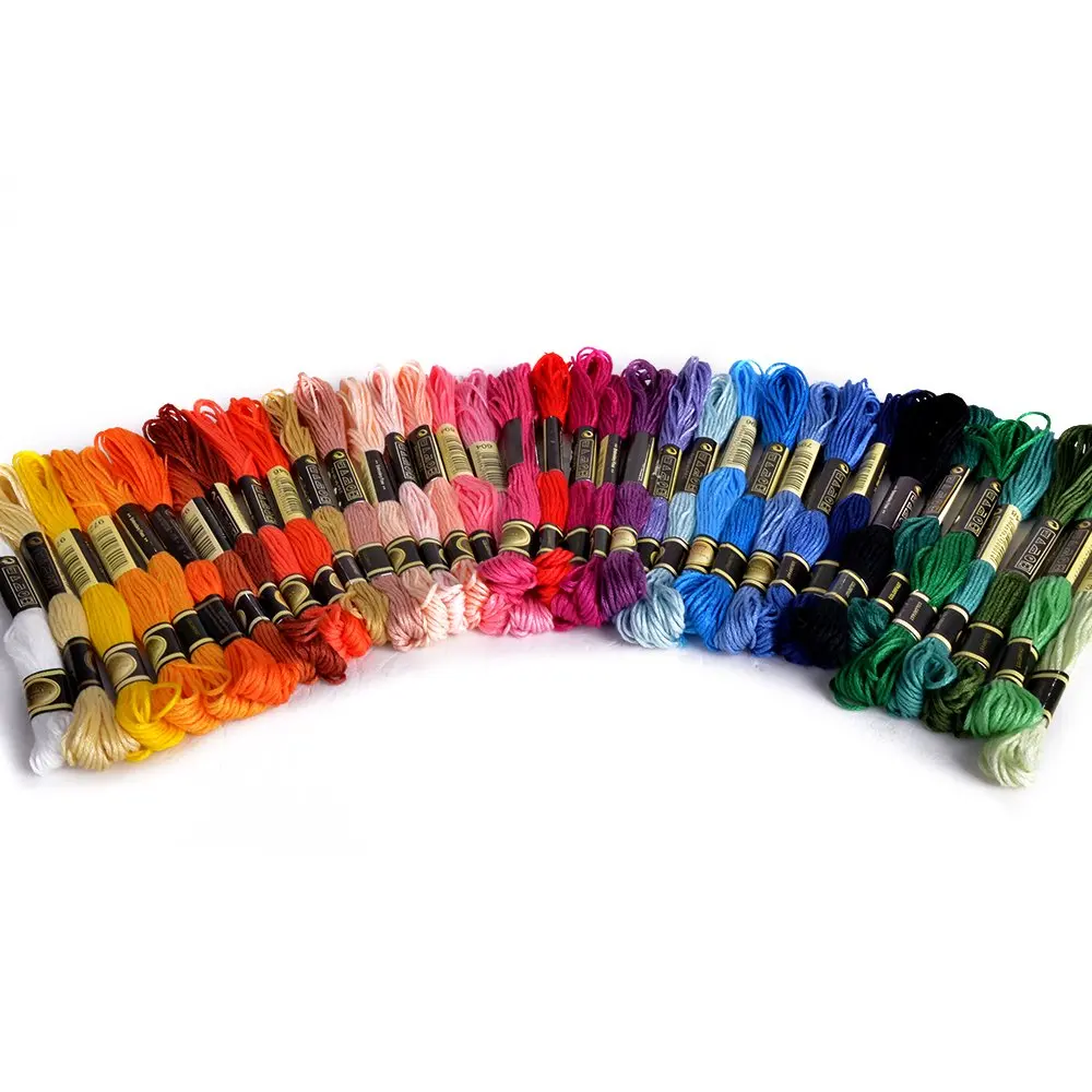 Cotton Floss Cross Stitch Embroidery Thread, Double Mercerized, Singed Rose to Me, Top 35, New, DM * C Colors, 6 Strands