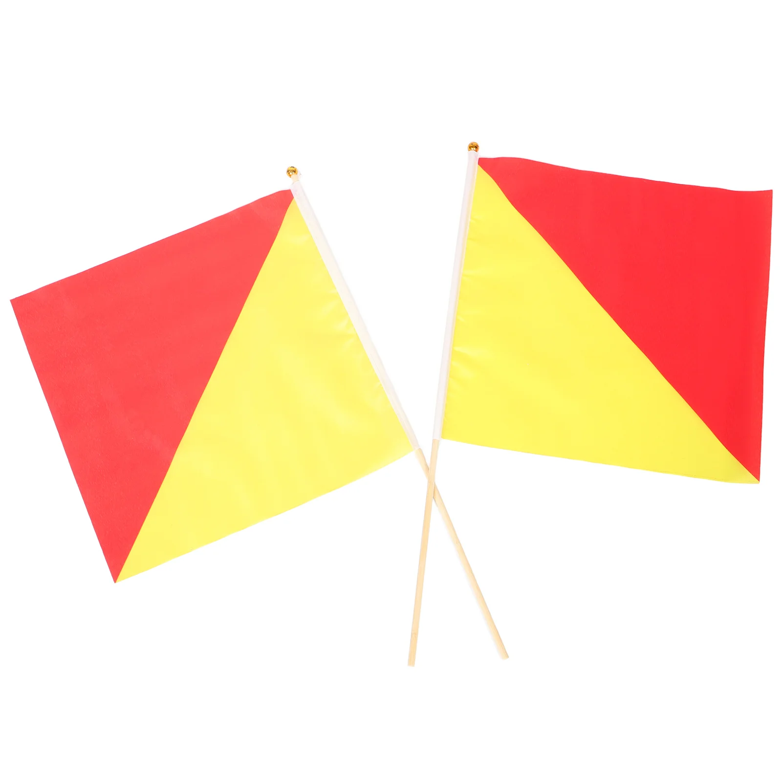 2 Pcs Language Flag Commanding Equipment Signal Referee Flags Match Waving Fan Cheering Performance Handheld