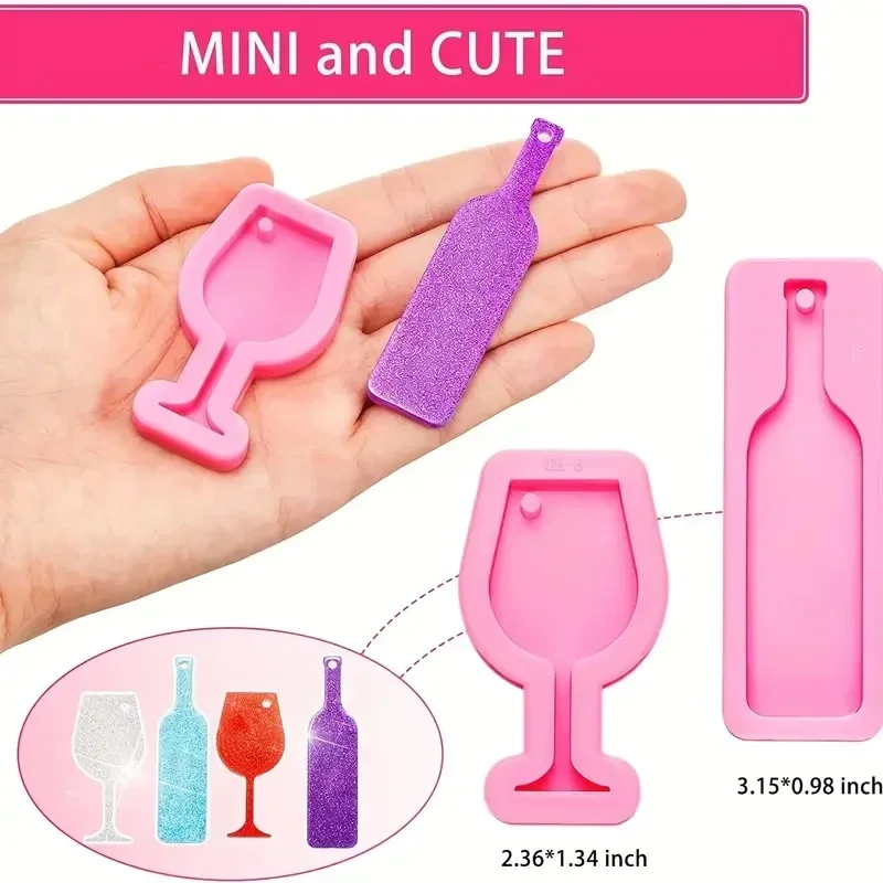 

1 комплект, брелок для бутылки вина с виноградом, силиконовая форма, чашка на высоких ножках, кулон ручной работы, форма для украшения торта