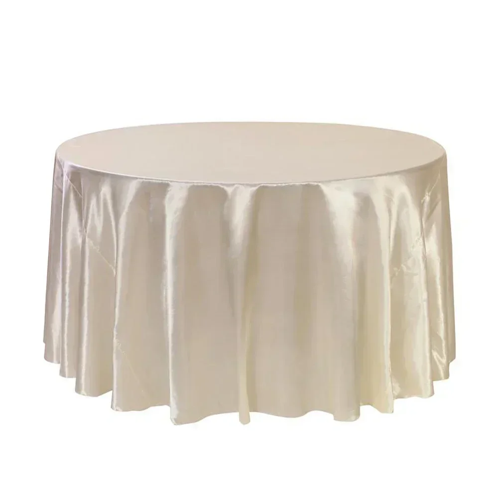 Multicolor Round Satin Tablecloth Wedding Party Resistant Wrinkle Free Soft Table Cloth Home Banquet Restaurant Table Decor