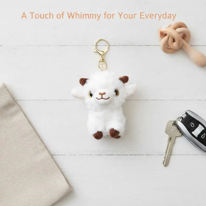 Cute Fluffy Plush Sheep Pendant Soft Touch Perfect For Bag Decoration Kids Birthday Gifts