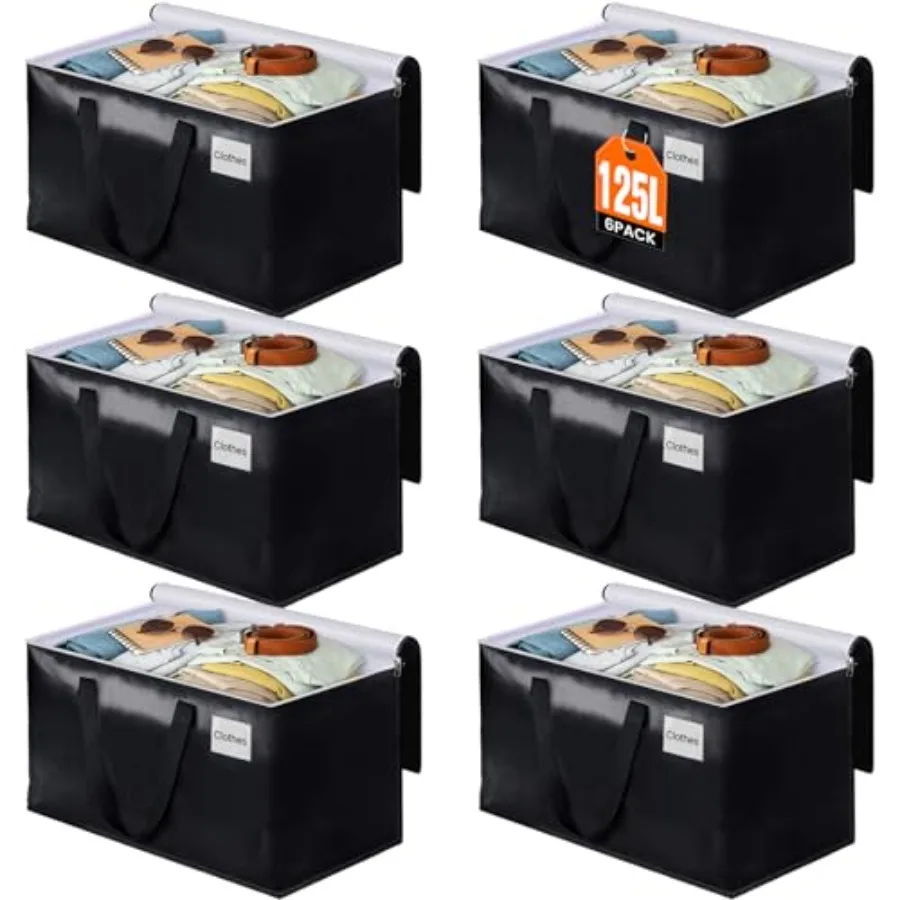 

Moving Bags, Heavy Duty Moving Boxes with Zippers Top and Sturdy Handles, Storage Bags for Space Saving and Packing, Collapsibl