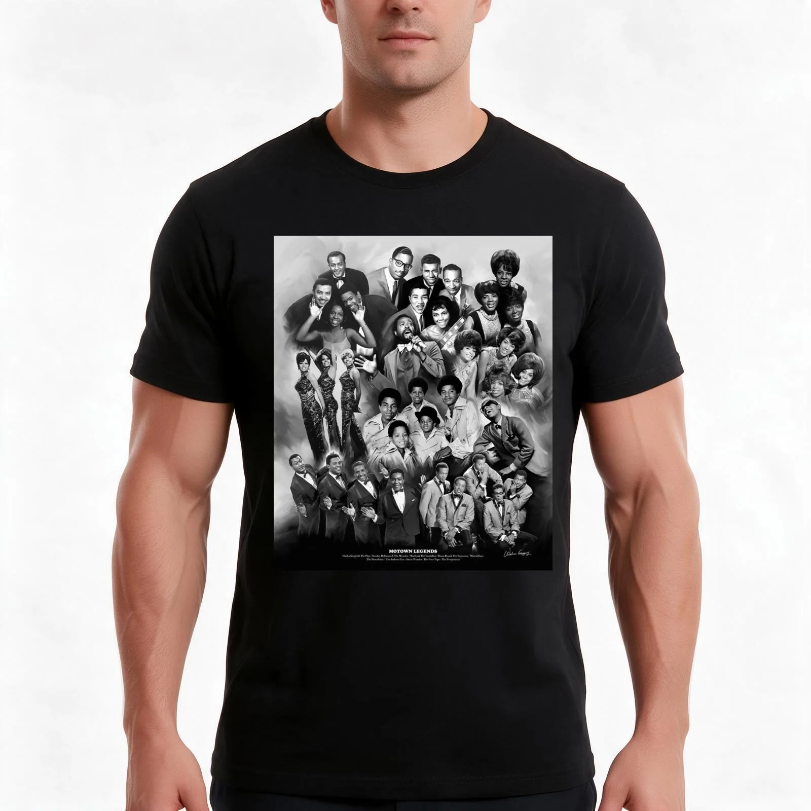 motown legends T-Shirt, Summer Casual Cotton Tee, Oversized Streetwear Tops, Vintage Graphic Print, Loose Fit Short Sleeve