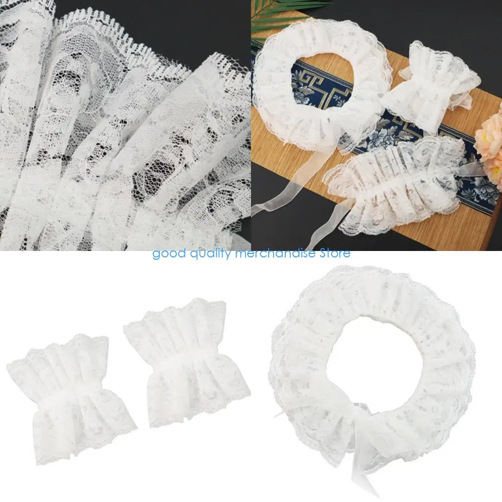 Y5JD удобный двухслойный съемный кружевной воротник для косплея любителей исторической моды