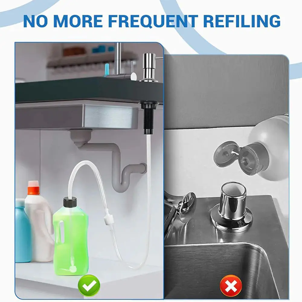 Self-Priming Sink Soap Dispenser No-spill Water Pump Liquid Soap Dispenser 1.2meter Countertop Soap Pump for Kitchen Supplies