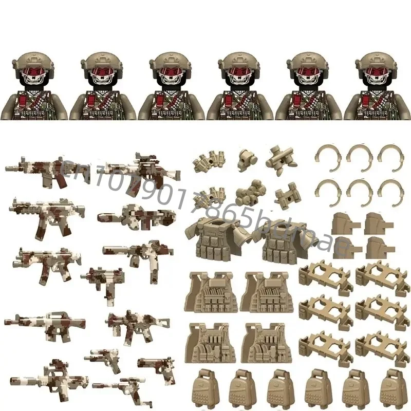 Figurines de soldats de l\'armée des forces spéciales SWAT mesurost Commando, blocs de construction d\'armes militaires de police, jouet pour enfants,