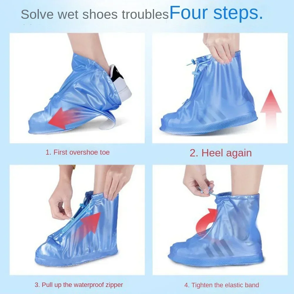 1 Pair Waterproof Non-slip Silicone Shoe High Elastic Wear-resistant  Rain Boots for Outdoor Rainy Day Reusable Shoe Cover