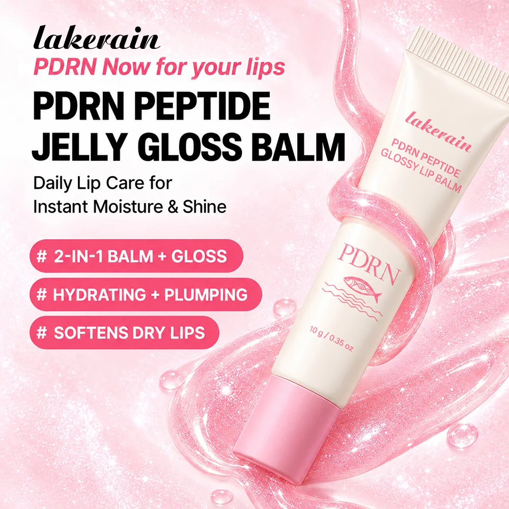 Lakerain PDRN Peptide Glossy Lip Balm Deep Nourishment and Hydration Reduce Lip Wrinkles Luxurious Jelly Balm Texture Lip Balm