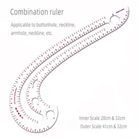 Empire sewing ruler and French curve, used for pattern making drafting, transparent plastic fashion designer ruler pieces assemb 6