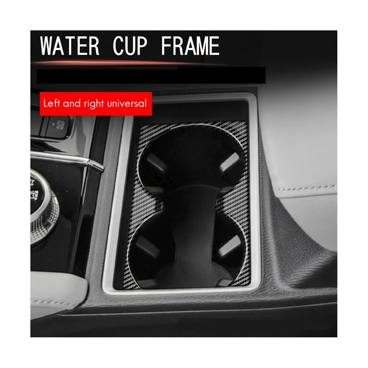 Car Carbon Fiber Center Console Water Cup Holder Decoration Cover Trim Stickers for Mitsubishi Outlander 2022 2023