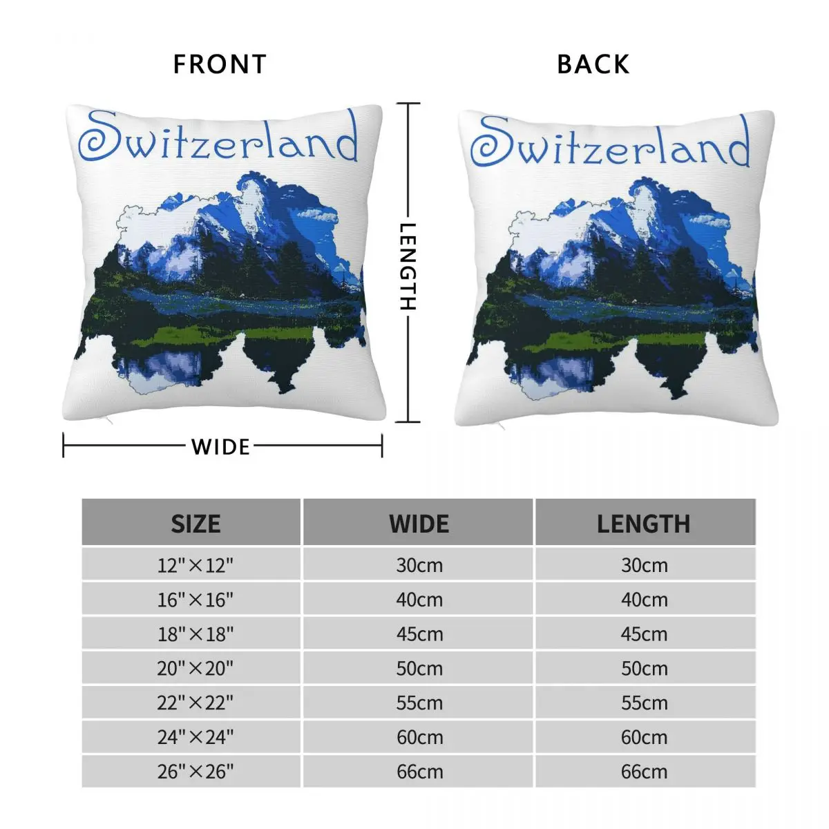 Switzerland Swiss Alps Pillowcase Polyester Linen Velvet Creative Zip Decorative Room Cushion Cover Wholesale 18