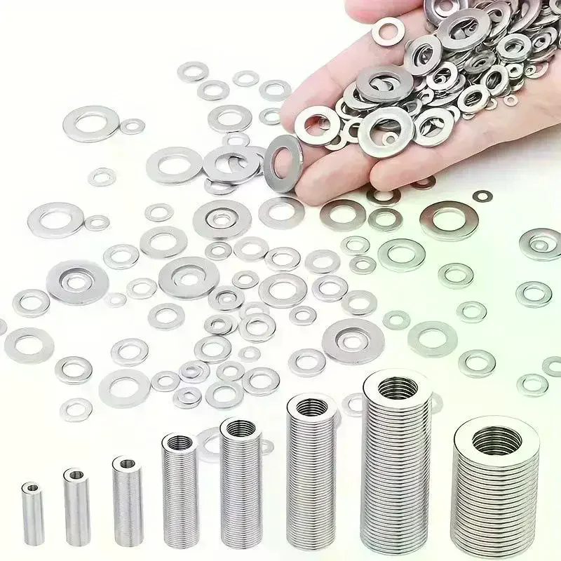 Steel Flat Washer Assortment Kit (M2, M2.5, M3, M4, M5, M6, M8, M10) - Suitable For Home Decorations& Factory Repairs Stainless