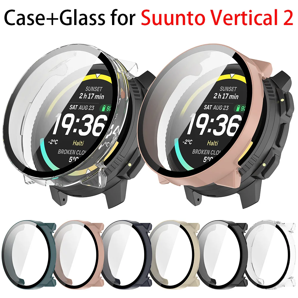 

Case+Glass for Suunto Vertical 2 Sport Watch Protective Case with Tempered Glass Screen Protector 2 in 1