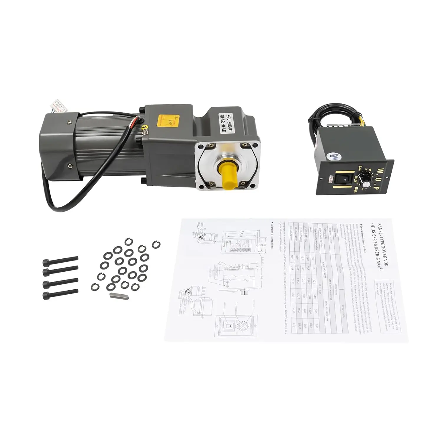 Motoriduttore elettrico con motoriduttore regolatore regolabile a velocità variabile, 90 ° Uscita ad angolo retto, 1:30K 45RPM 20NM