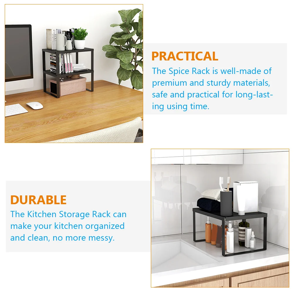 

Premium Metal Spice Rack Kitchen Storage Holder Countertop Seasoning Organizer Modern Design