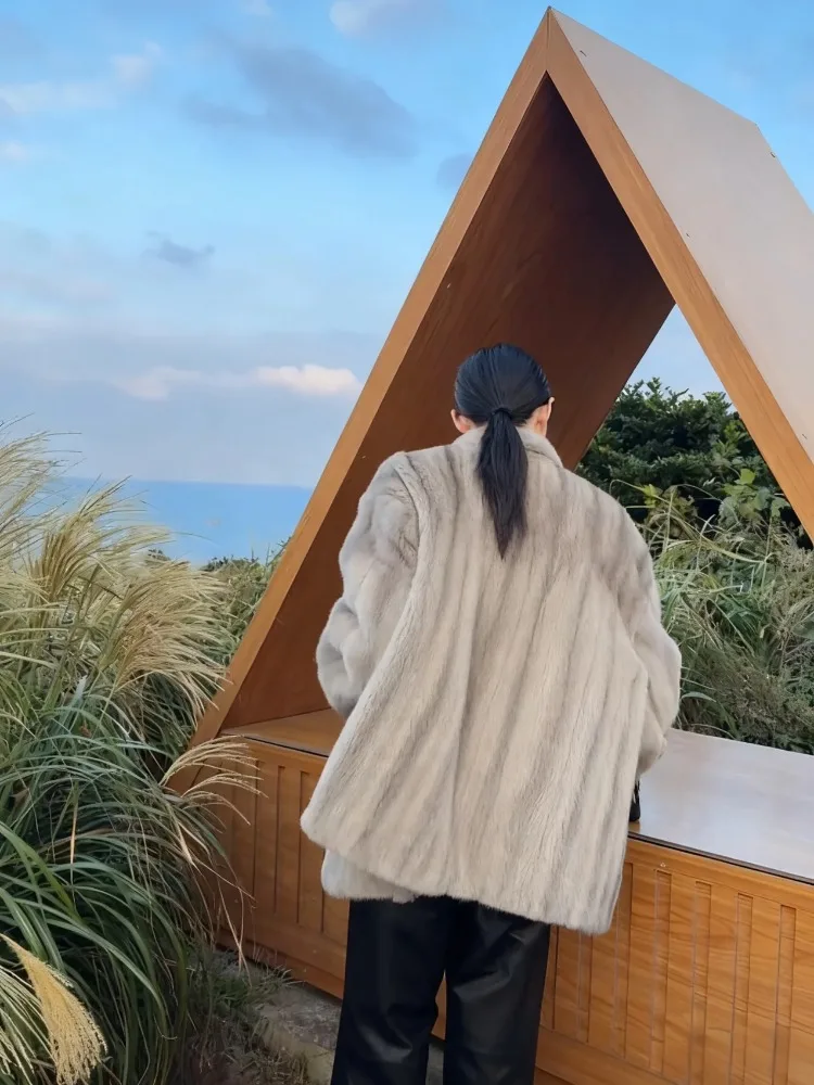 Chaquetas de felpa gruesas y cálidas de estilo coreano para mujer, abrigos de piel sintética holgados y versátiles de manga larga para invierno