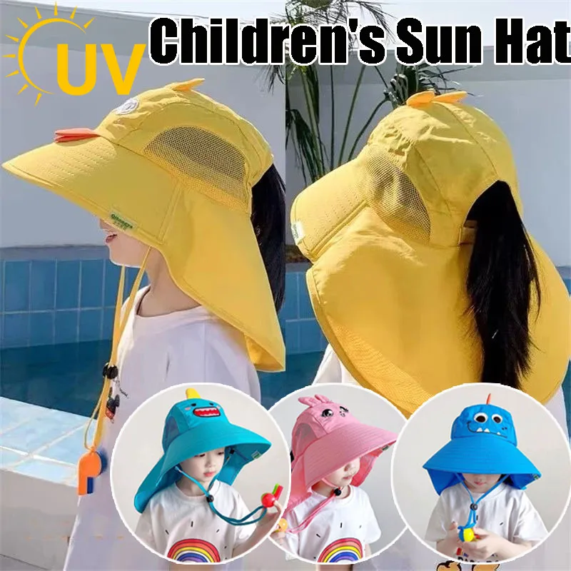 

Summer Hat for Kids Children Outdoor Sun Hat Neck Ear Cover Sun Protection Beach Caps Kids Boy Girl Flap Cap for Children