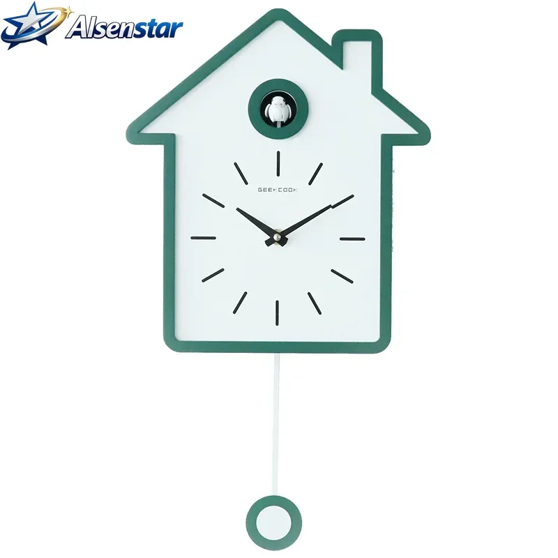 Modern Cuckoo Clock Pendulum Wall Clock Silent Watches Luxury Birds Mechanism Clocks Wall Home Decor Living Room Decoration Gift