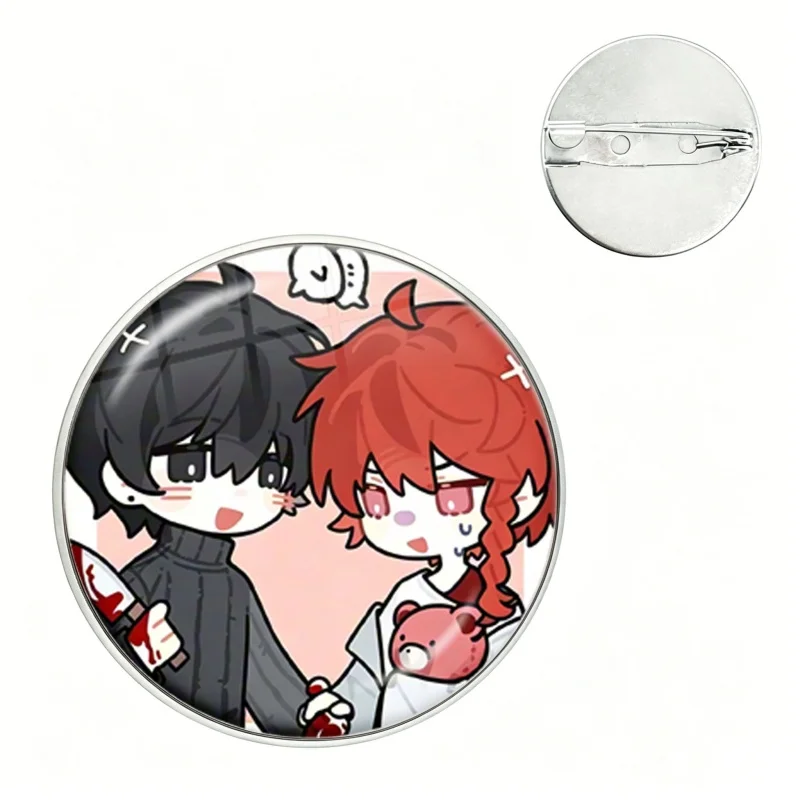 Zeno Remake Anime Glass Pin Maeno Aki and Tsugino Haru Fan Art Brooch Badge Bag Decor Accessories Fans Gamer Collect Gifts