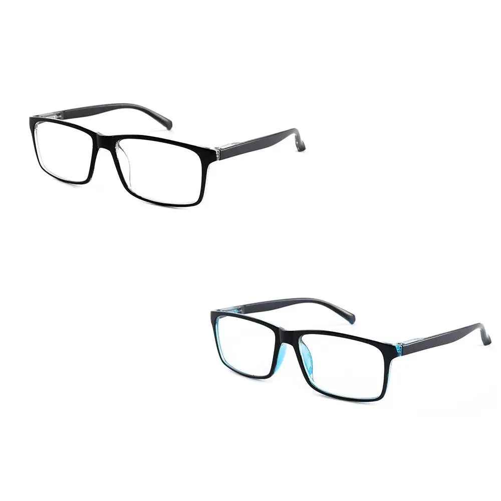 

Retro PC Reading Glasses Decorative Glasses Black Blue Frame Glasses Square Frame Plain Glass Spectacles Men and Women