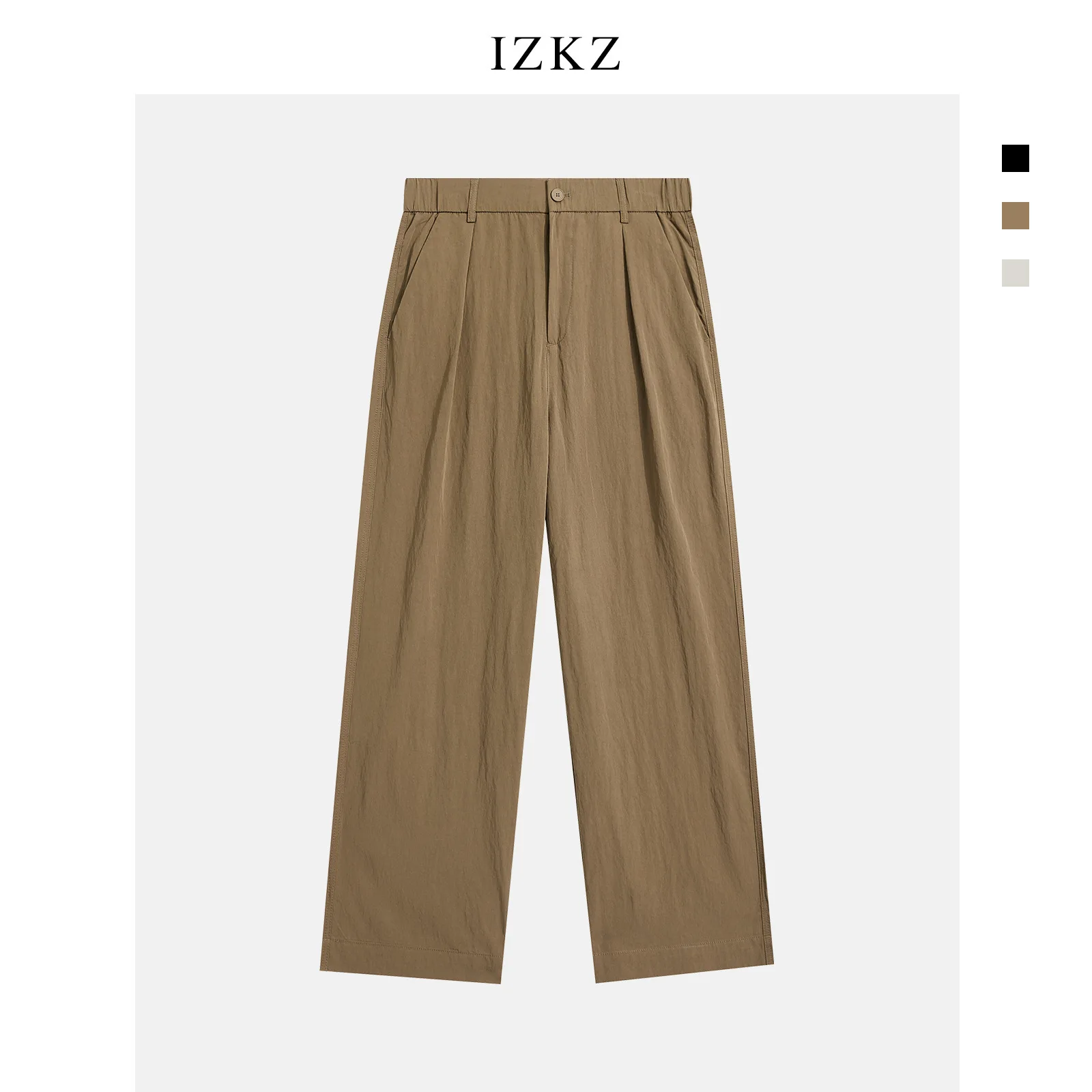 

Summer Ice Skin Wide Leg Pants Thin Comfortable Pleated Cool Loose Commuting Faion Versatile Casual Pants Straight Leg Long