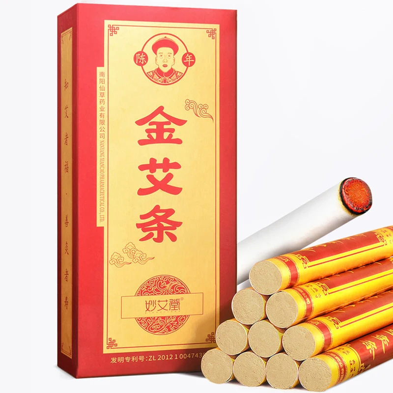 Bâtons de moxibustion chinoise 50:1, 10 pièces/boîte, moxibustion chinoise, acupuncture, point de santé, thérapie chauffante, absinthe sauvage, rouleaux de moxa 18x200mm