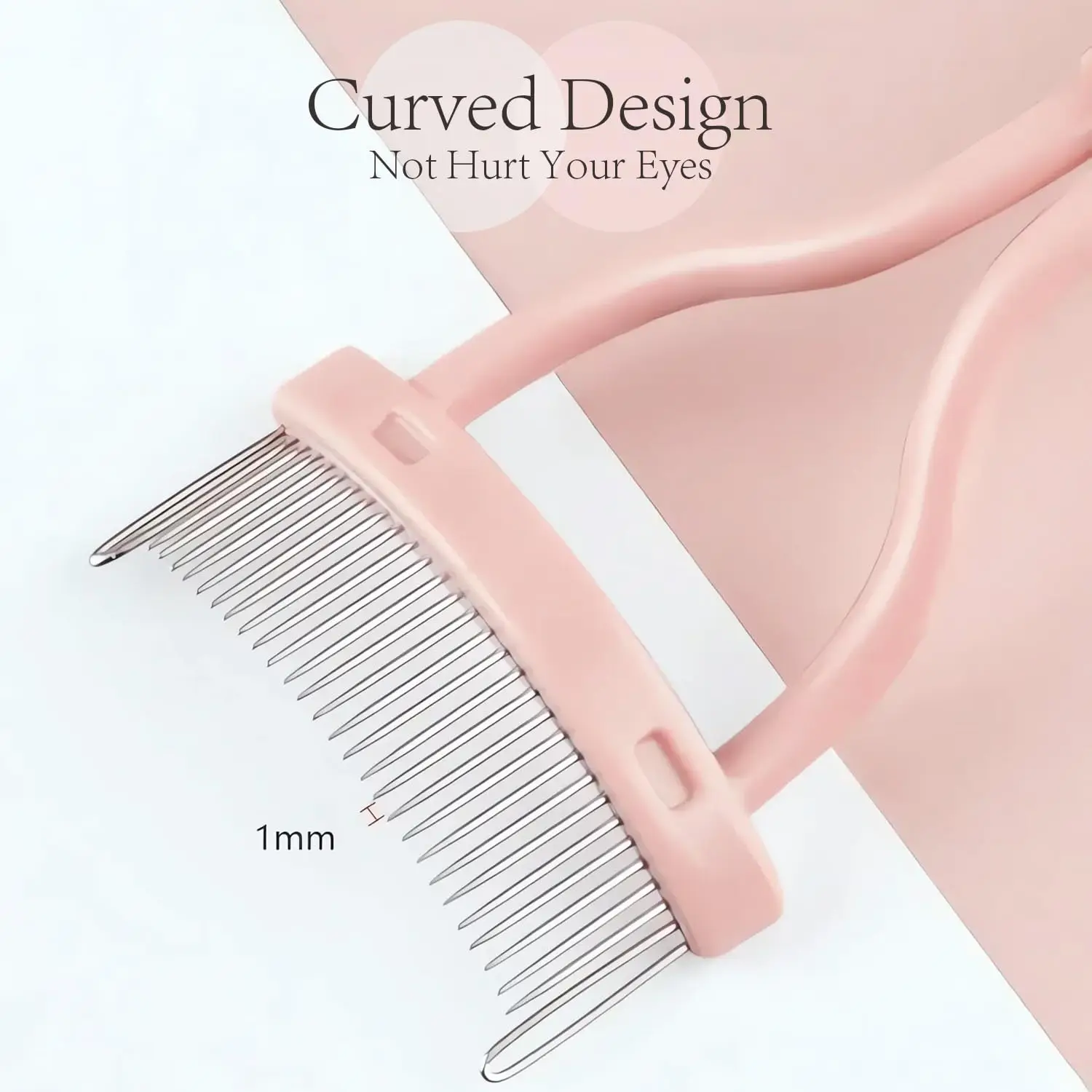 2Pcs Eyelash Tools Set Stainless Steel Comb with Semi-Circular Teeth And Mascara Applicator Brush for Precise Eyelash Grooming
