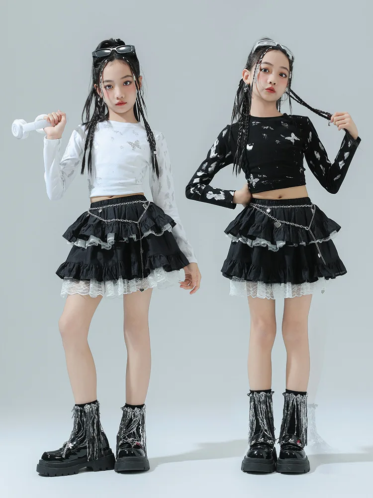 

girl jazz dance costumejazzChildren's Girl Group Sweet Cool Fashion Show Dress Set Kids Street Dance Performance Costume
