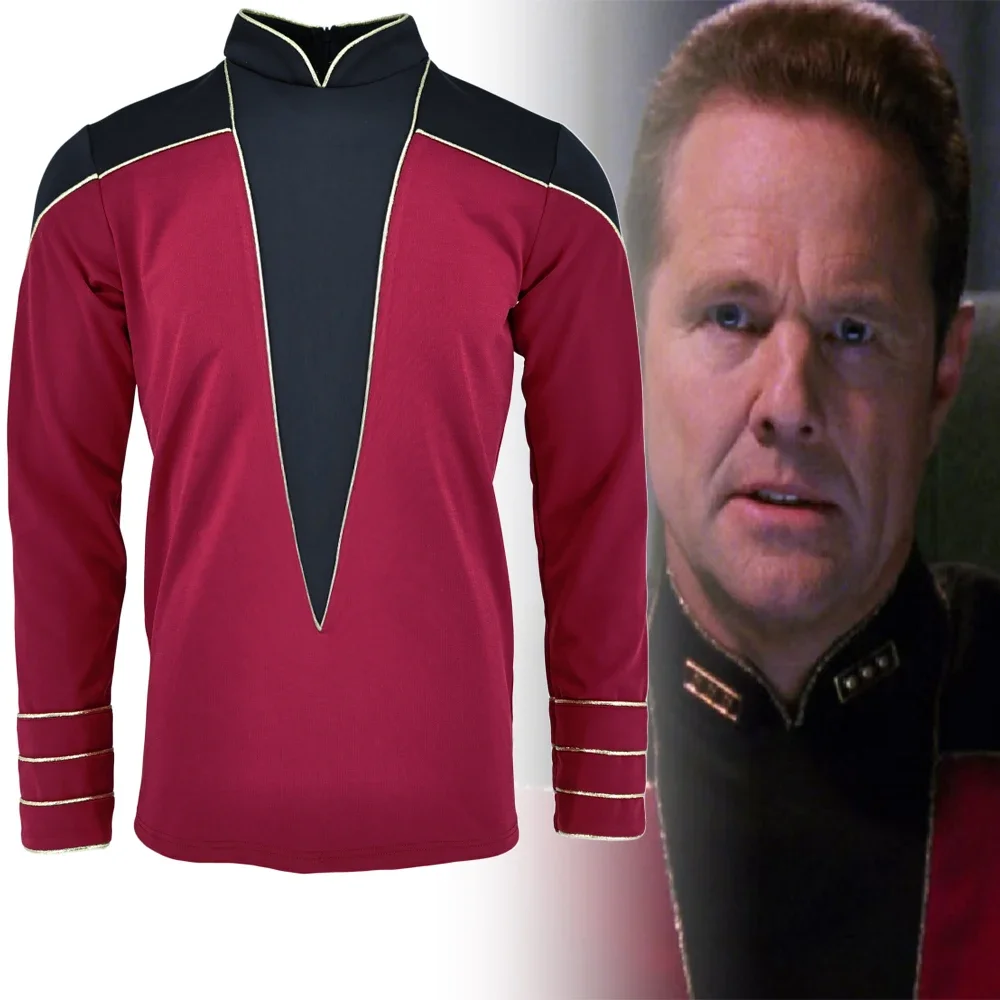 The Next Generation Flag Officer Uniform TNG Admiral Red Shirt Starfleet Costume Halloween Party Prop