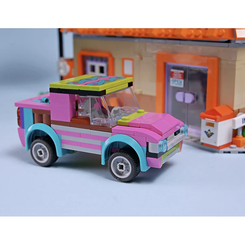 Moc بنة وحدات برغر سفاري سيارة نموذج التكنولوجيا الطوب الجمعية شعبية سبرينغفيلد لعبة مجسمة لهدايا العيد