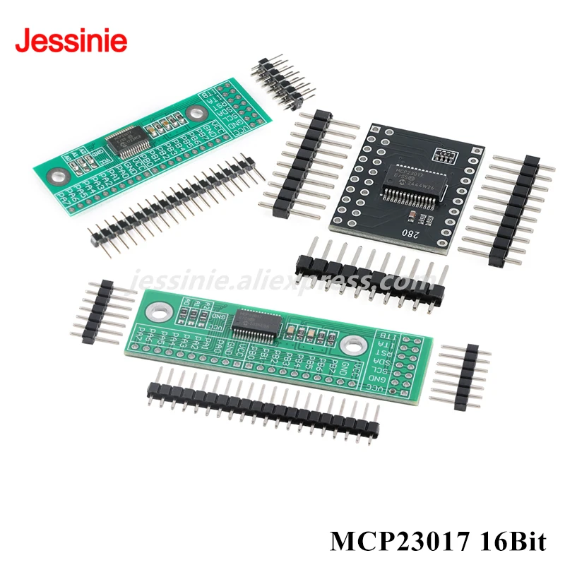 5pcs/1pc MCP23017 I2C Interface 16bit I/O Expansion Module Pin Board IIC to GIPO Converter 25mA Drive Power Supply for Arduino