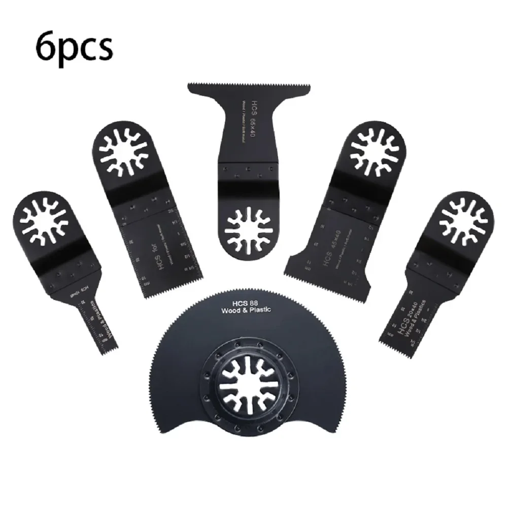 Wood Oscillating Saw Blades 6pcs Multi Tool Bi-Metal Cutting Quick Release Precision Cutter Standard E-Cut Sale