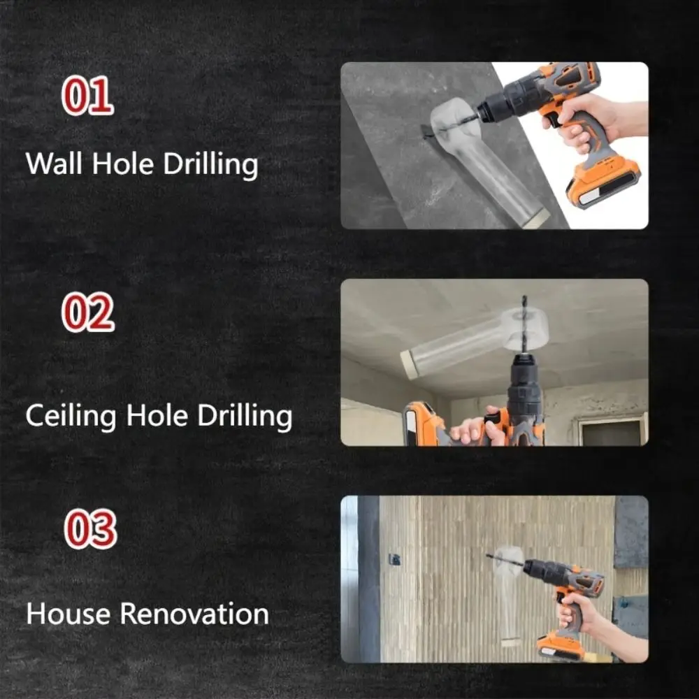

Anti Slip Dust Cover 2-in-1 Design Portable Dust Collector Multi Functional Handheld Electric Drill Dust Collection