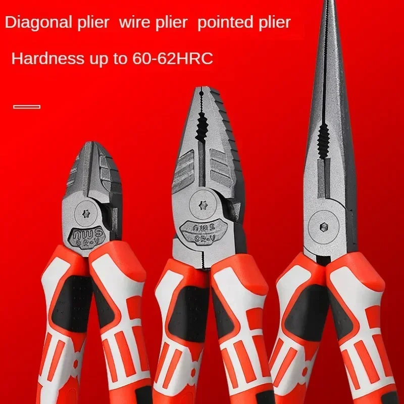 Multi-functional Industrial-grade Wire Pliers Needle Nose Pliers Diagonal Pliers Hand Tools For Electrician Chrome-vanadiumSteel