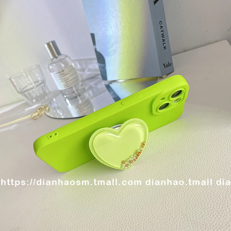 2022 Fluorescence couple Love quicksand soft silicon Phone Case For iphone 14 13 12 11 Pro Max Xs X XR 7 8 Plus SE 3 stand Cover