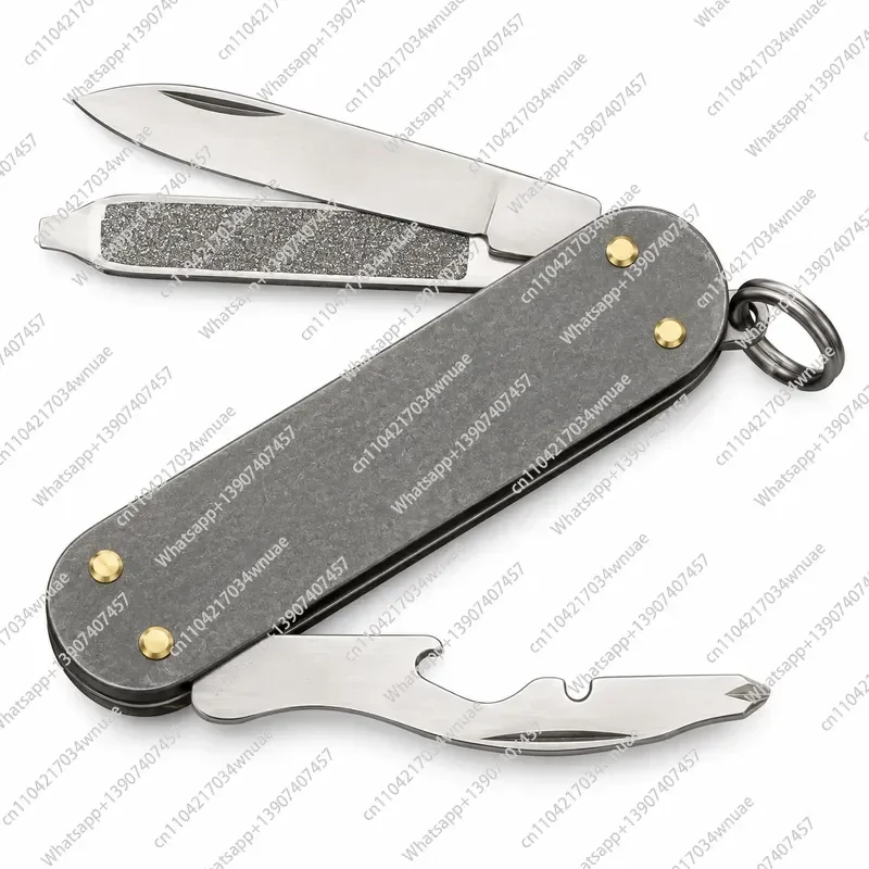 Suitable for tc4 titanium handle 58mm Swiss army knife 0.6163 trumpeter ultra-light and ultra-thin folding knife