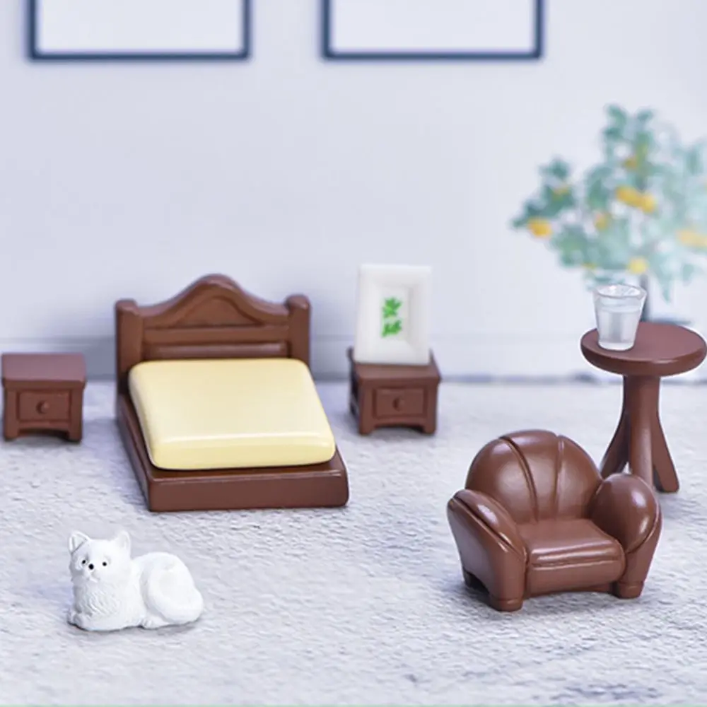 Machine Micro Landscape Chair Bonsai Accessories Furniture Figurines Sofa Miniatures Simulation Bed Model Desktop Decor